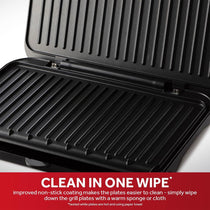 George Foreman Large Fit Grill - Versatile Griddle, Hot Plate and Toastie Machine in Black