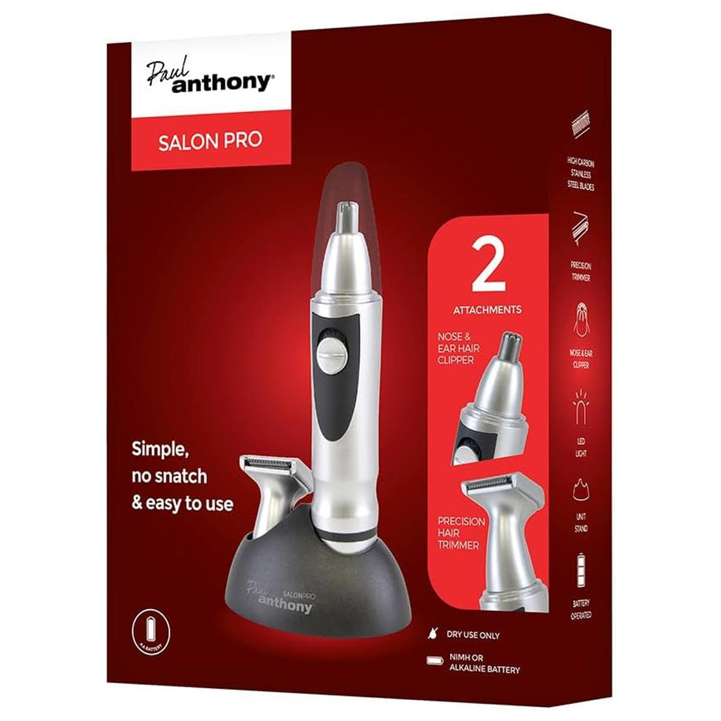 Lloytron Paul Anthony Salon Pro Nose Beard Clipper And Trimmer - Silver