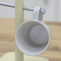 Swan Retro 6 Cup Mug Tree Weighted Base Polished Metal - Green