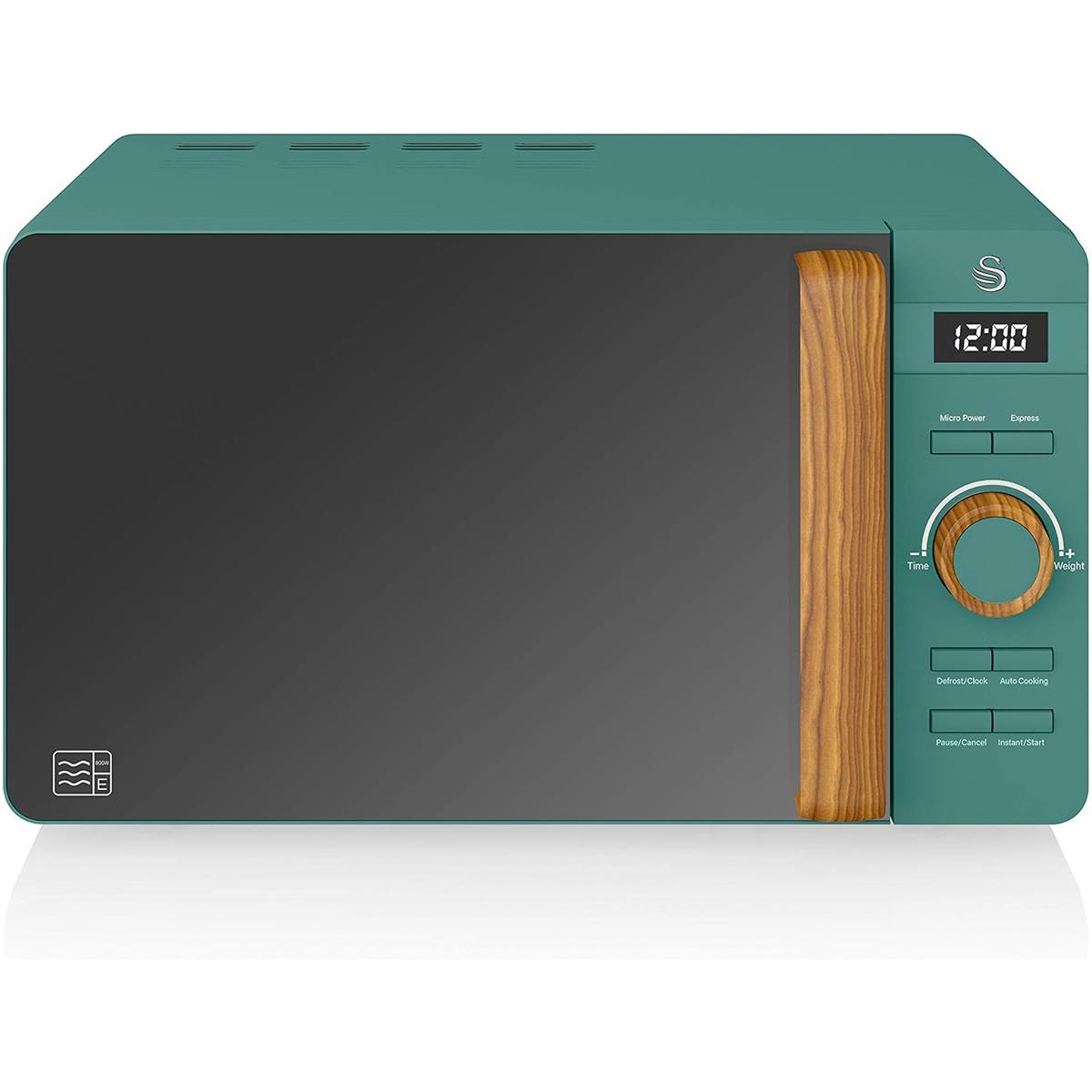Swan Nordic Digital Microwave Matte Finish 6 Power Levels 800 W 20 Litre - Pine Green