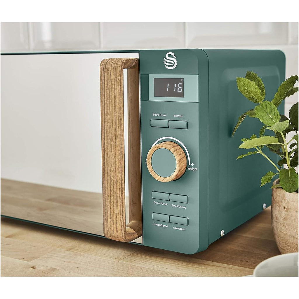 Swan Nordic Digital Microwave Matte Finish 6 Power Levels 800 W 20 Litre - Pine Green