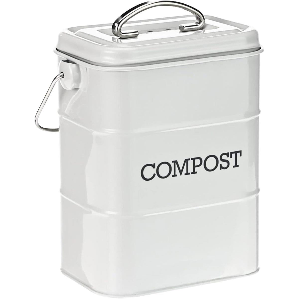 KitchenCraft Living Nostalgia Metal Kitchen Compost Bin French In Grey