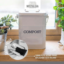 KitchenCraft Living Nostalgia Metal Kitchen Compost Bin French In Grey