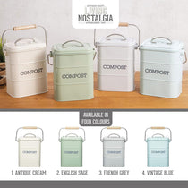 KitchenCraft Living Nostalgia Metal Kitchen Compost Bin French In Grey