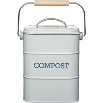 KitchenCraft Living Nostalgia Metal Kitchen Compost Bin French In Grey