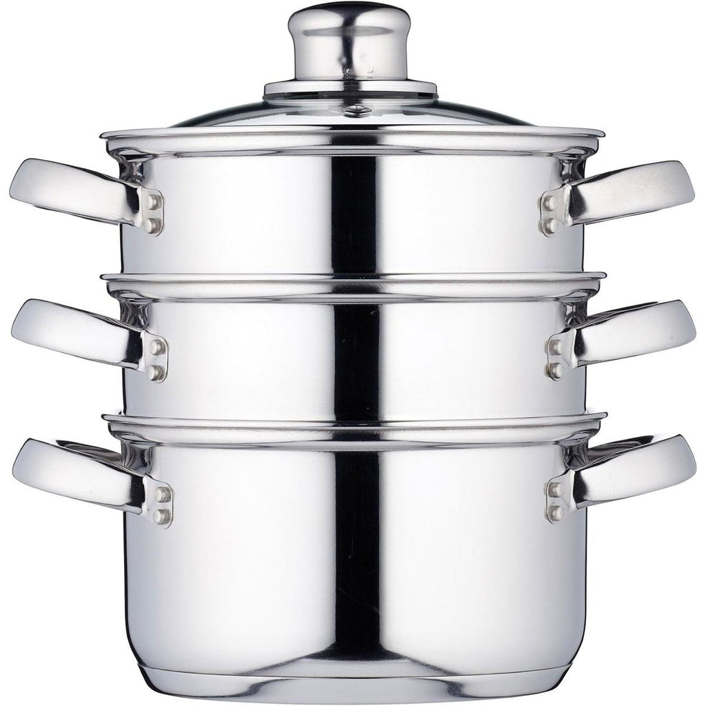 Kitchen Craft 3 Tier Food Steamer Pan/Stock Pot Stainless Steel 16cm