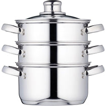 Kitchen Craft 3 Tier Food Steamer Pan/Stock Pot Stainless Steel 16cm