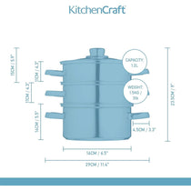 Kitchen Craft 3 Tier Food Steamer Pan/Stock Pot Stainless Steel 16cm