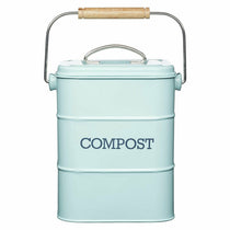 KitchenCraft Living Nostalgia Metal Kitchen Compost Bin 3 Litres - Vintage Blue