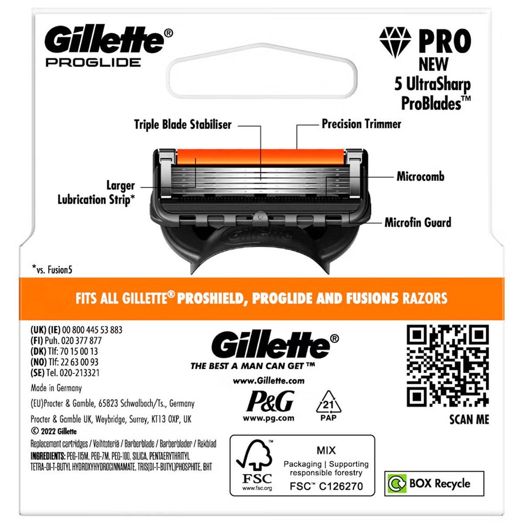 Gillette Fusion 5 Proglide Razor Blades 4 100% Genuine