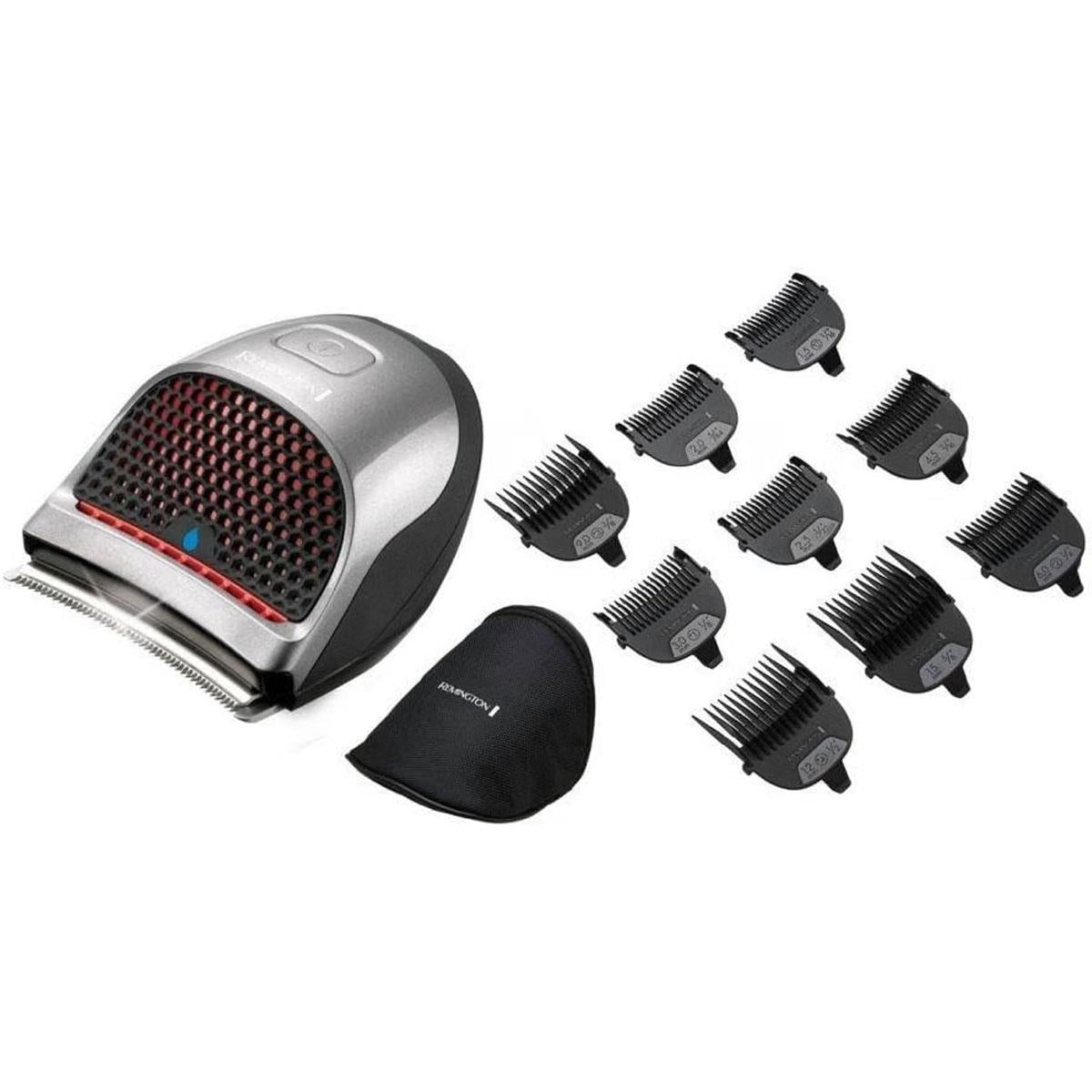 Remington Quick Cut Hair Clipper With 9 Comb Lengths Curved Blade - Black/Grey