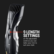 Remington Men's Barba Beard Trimmer with 9 Lock In Length Settings - Black