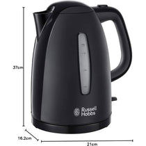 Russell Hobbs Textures Jug Kettle Plastic 3000 W 1.7 Litres - Black