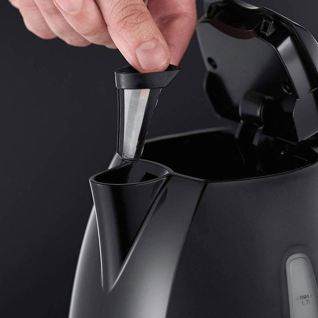 Russell Hobbs Textures Jug Kettle Plastic 3000 W 1.7 Litres - Black