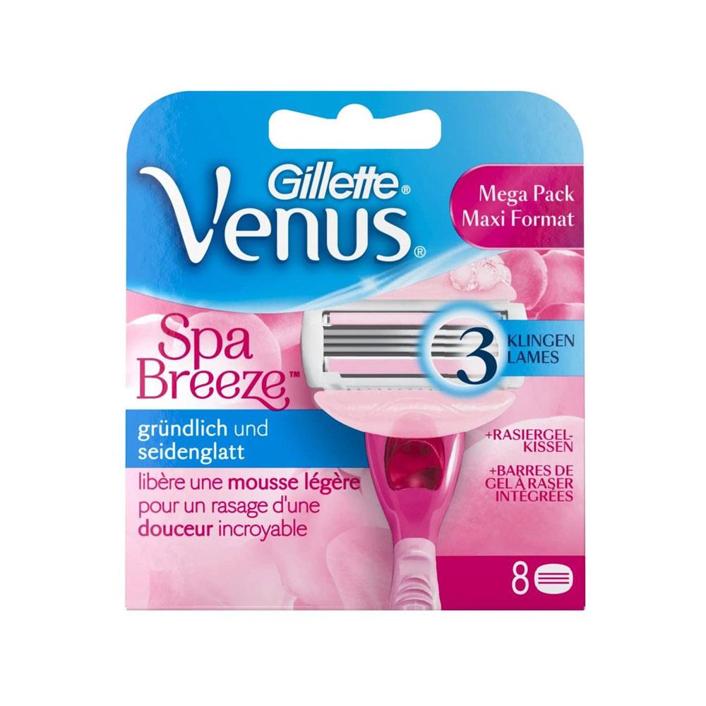Gillette Venus Spa Breeze Razor Blades Comfort glide - 8 pack