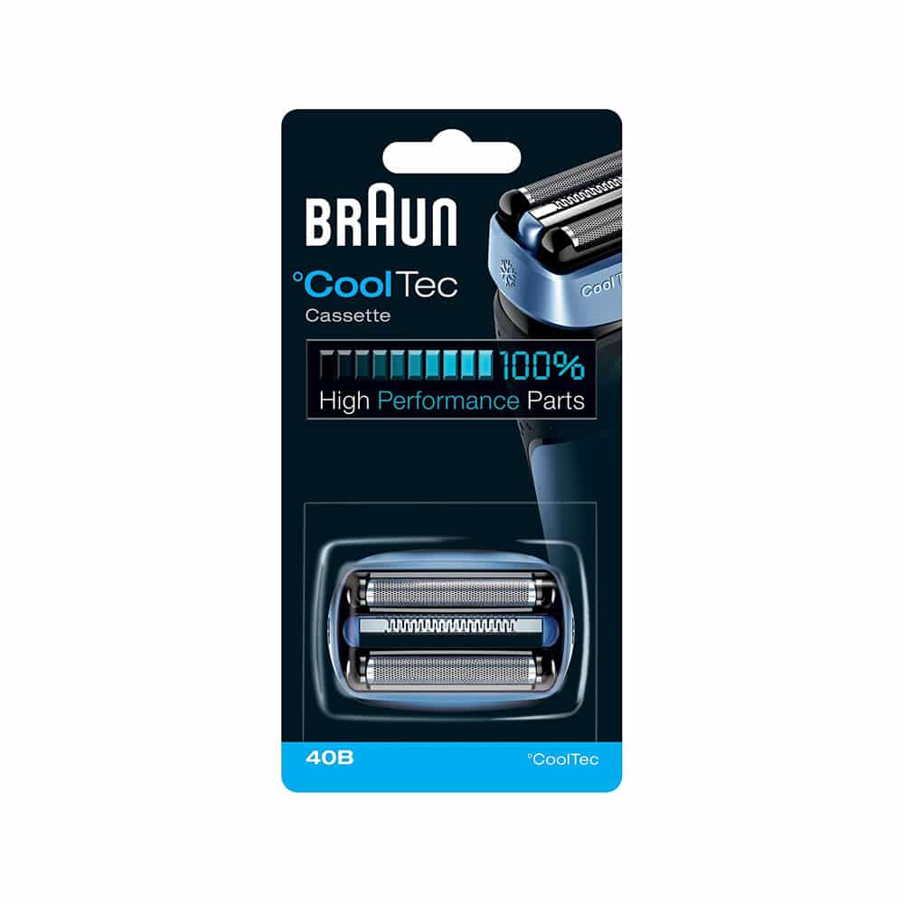 Braun Series 4 40B Electric Shaver Head Replacement CoolTec Cassette Foil And Cutter - Black