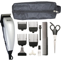 Wahl Vari Clip Corded Hair Clipper Kit 12 Piece Adjustable High Carbon Steel Silver/Black