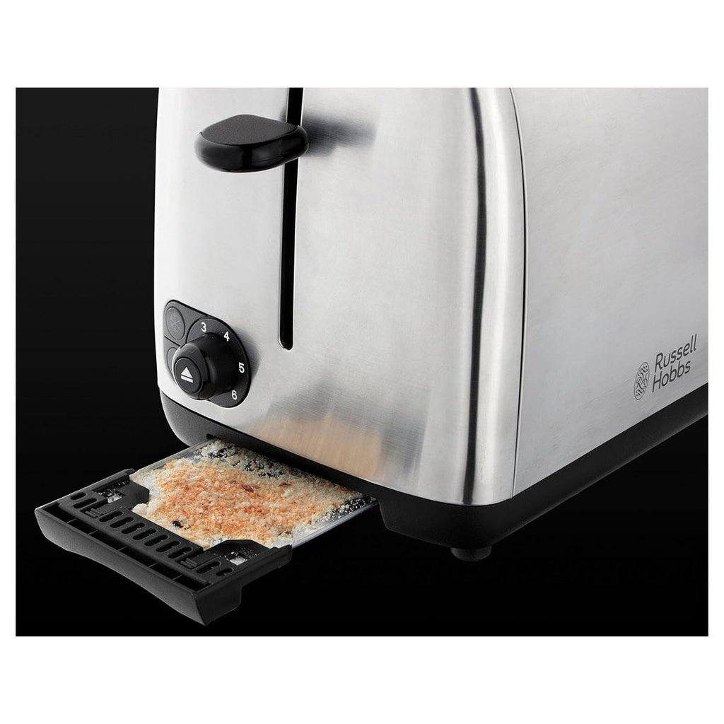 Russell Hobbs 2 Slice Compact Toaster Stylish Brushed In Stainless Steel