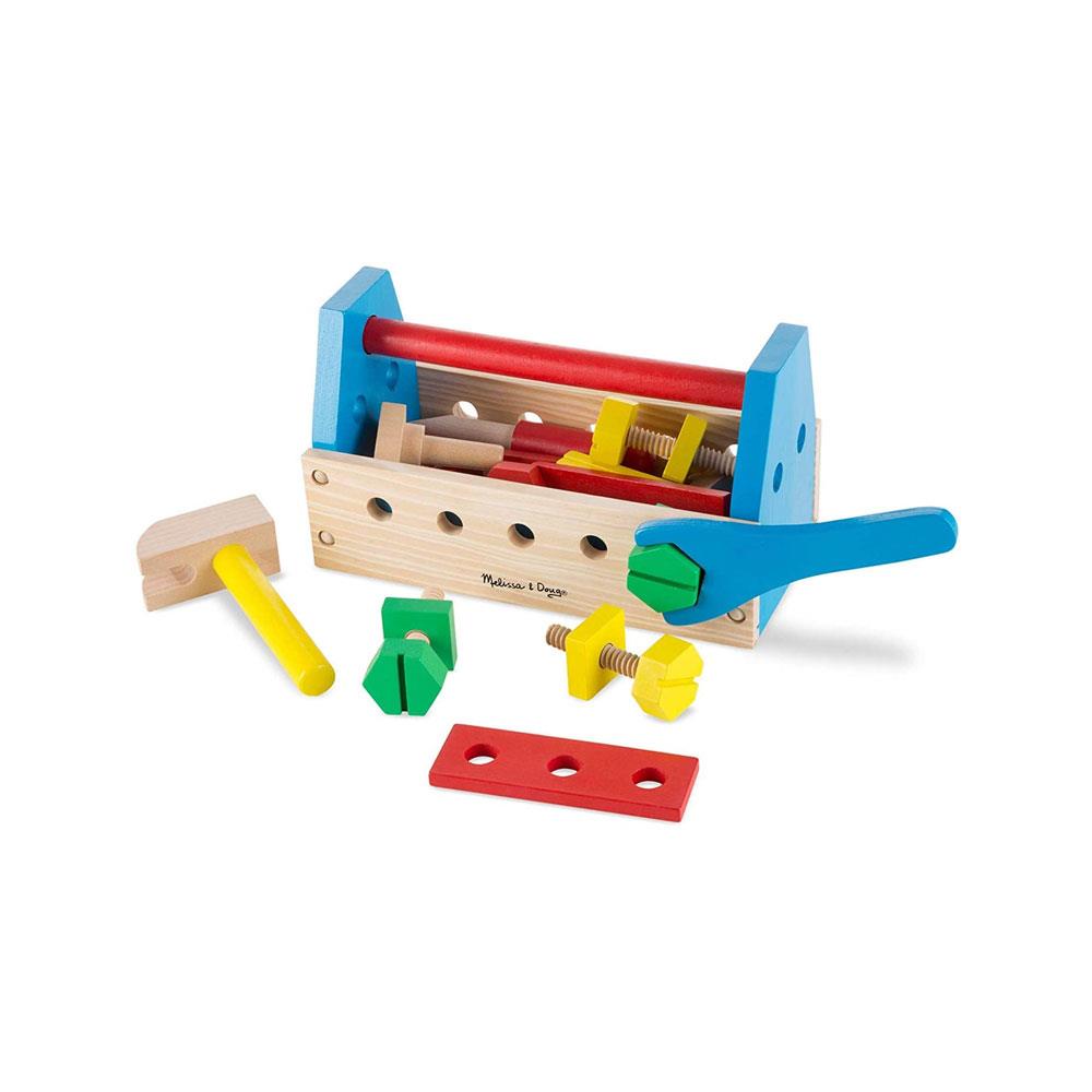 Melissa & Doug Take-Along Tool Kit Wooden Construction Toy (24 pcs)