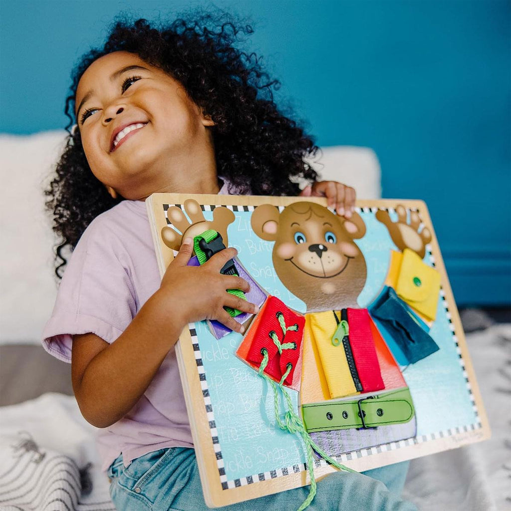 Melissa & Doug Basic Skills Board - Practice Fine Motor Skills Developmental Toys 6 Removable Pieces & Puzzle Board - Multicolor