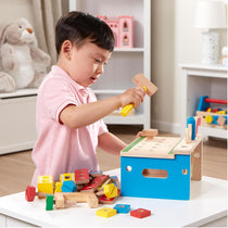Melissa and Doug Hammer & Saw Tool Bench - Wooden Building Set 32 pcs