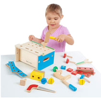 Melissa and Doug Hammer & Saw Tool Bench - Wooden Building Set 32 pcs
