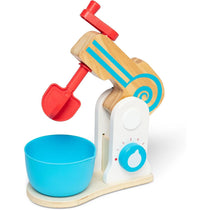 Melissa & Doug Wooden Make-a-Cake Mixer Set Encourages Creative Thinking - 11-Piece Wooden Hand-Crank Cake Baking Mixer Set - Multicolor