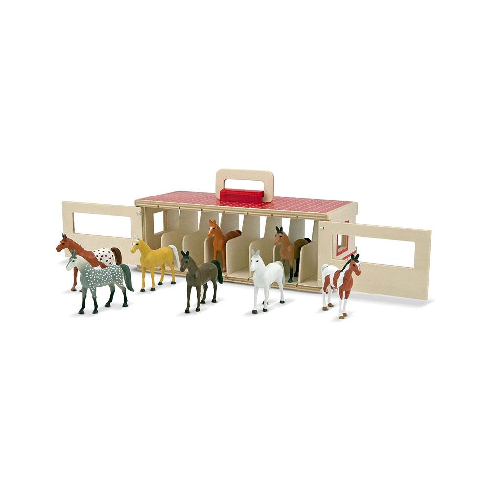 Melissa & Doug Take Along Show Horse Stable Play Set With Wooden 8 Toy Secondary image