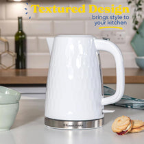 Russell Hobbs Contemporary Honeycomb Cordless Electric Jug Kettle 3000 W 1.7 Litres - White