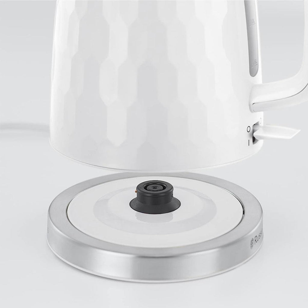 Russell Hobbs Contemporary Honeycomb Cordless Electric Jug Kettle 3000 W 1.7 Litres - White