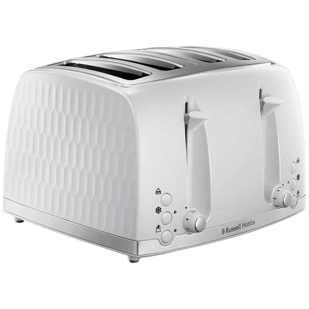 Russell Hobbs Contemporary Honeycomb 4 Slice Toaster 1500 W - White