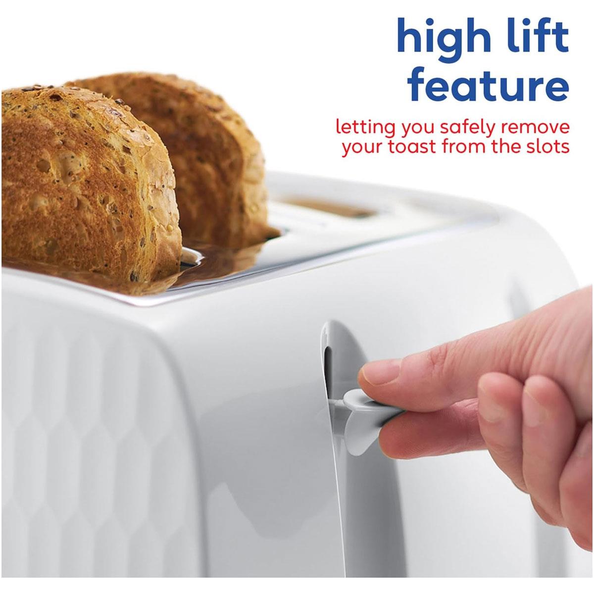 Russell Hobbs Contemporary Honeycomb 4 Slice Toaster 1500 W - White