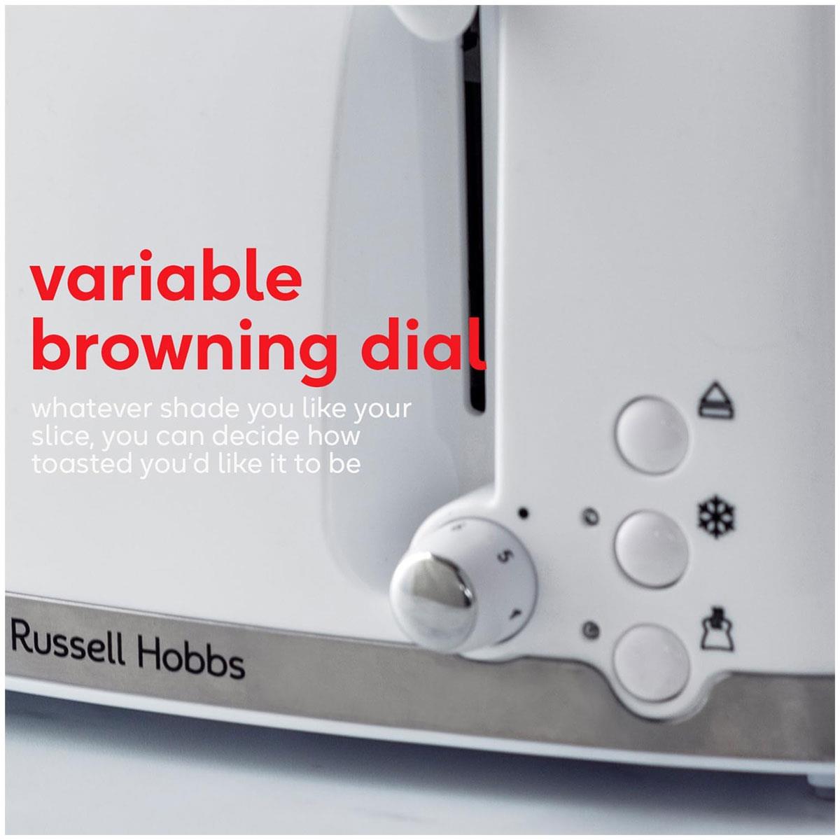 Russell Hobbs Contemporary Honeycomb 4 Slice Toaster 1500 W - White