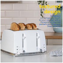 Russell Hobbs Contemporary Honeycomb 4 Slice Toaster 1500 W - White