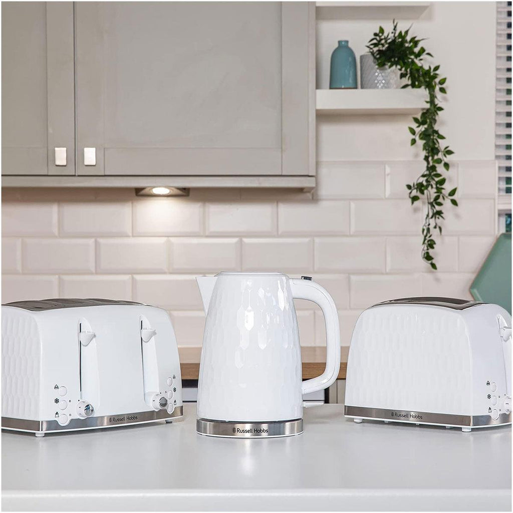 Russell Hobbs Contemporary Honeycomb 4 Slice Toaster 1500 W - White