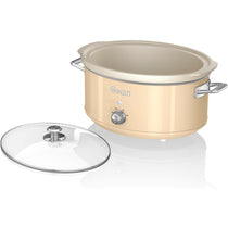 Swan Retro Slow Cooker With 3 Temperature Settings 320 W 6.5 Litre - Cream
