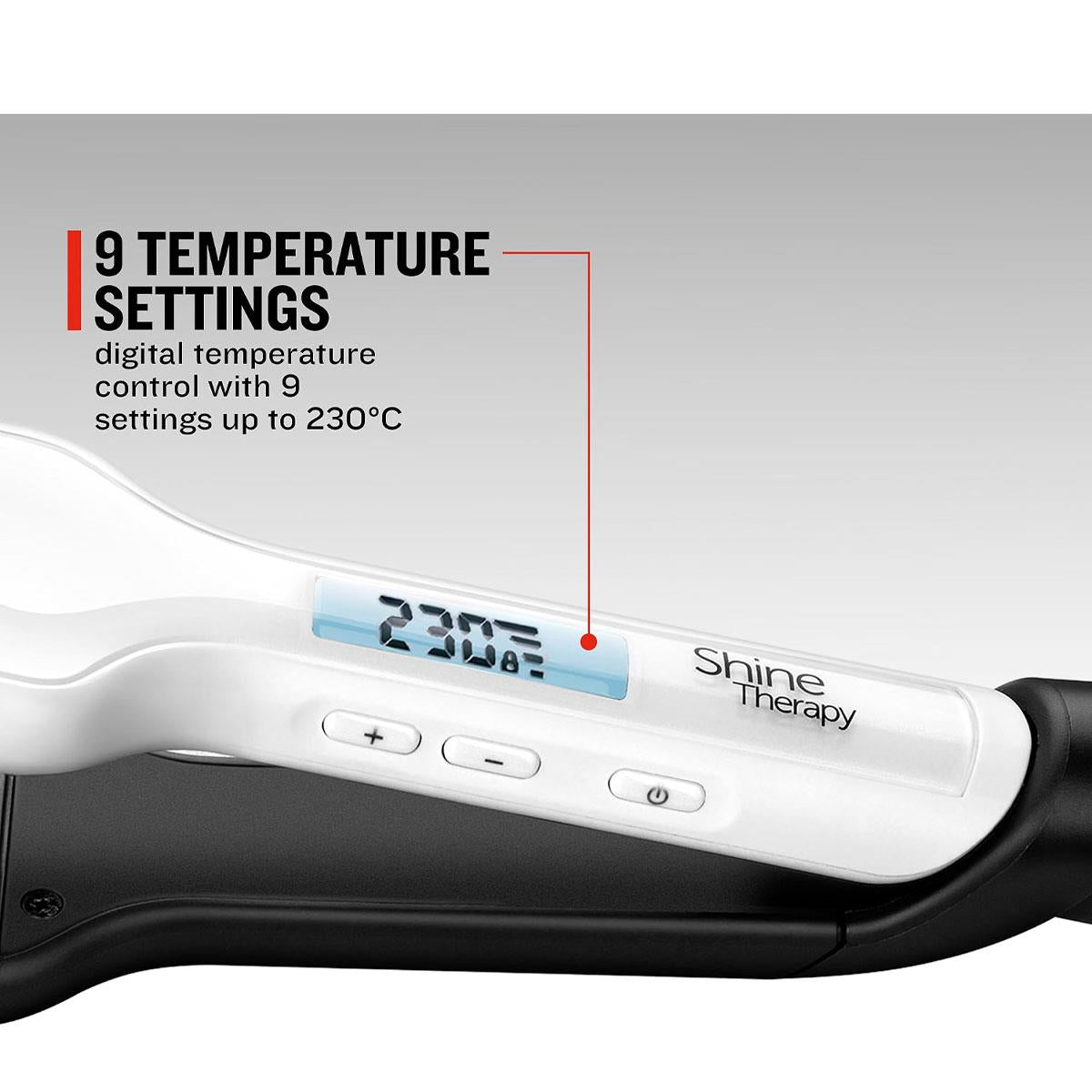 Remington Shine Therapy Wide Plate Ceramic Hair Straighteners for women