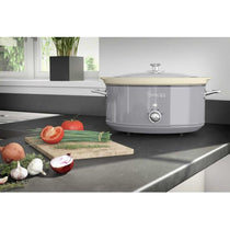 Swan Retro Slow Cooker With 3 Temperature Settings 320 W 6.5 Litre - Grey