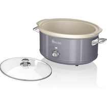 Swan Retro Slow Cooker With 3 Temperature Settings 320 W 6.5 Litre - Grey