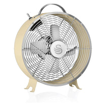Swan Retro 8 Inch Clock Fan 4 Aluminium Blades 25 W - Cream