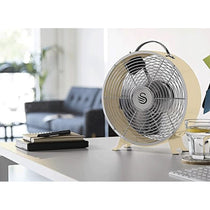 Swan Retro 8 Inch Clock Fan 4 Aluminium Blades 25 W - Cream