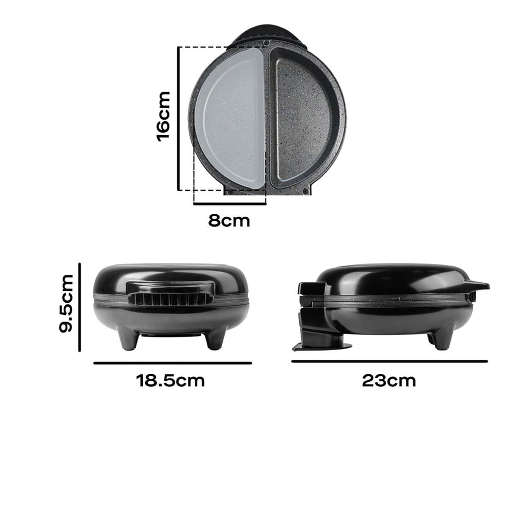 Daewoo Deep Fill Non-Stick Omelette Maker Stainless Steel 750 W - Silver/Black