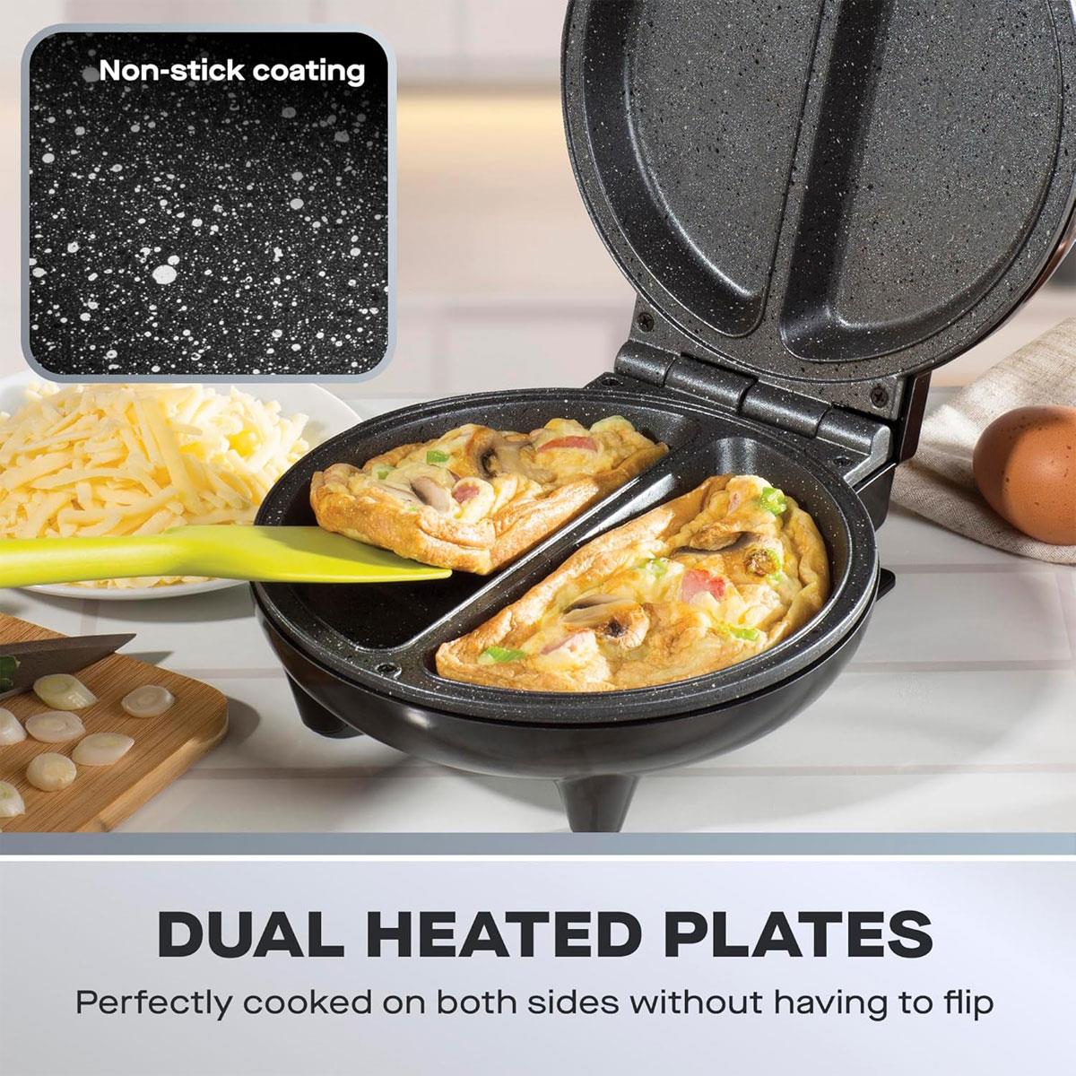 Daewoo Deep Fill Non-Stick Omelette Maker Stainless Steel 750 W - Silver/Black