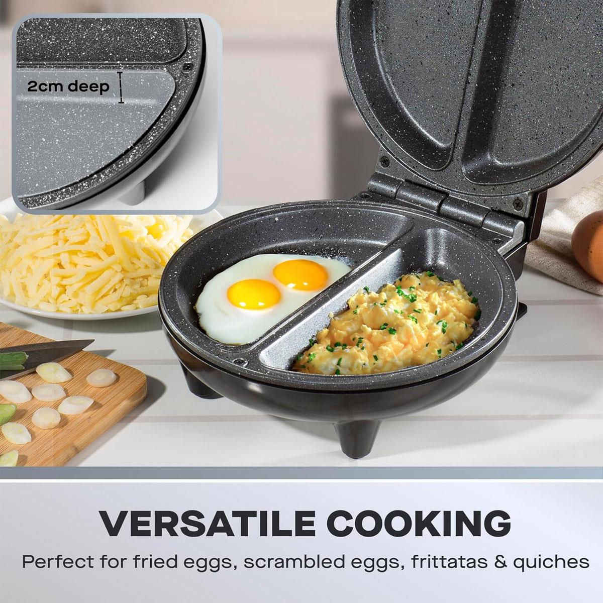 Daewoo Deep Fill Non-Stick Omelette Maker Stainless Steel 750 W - Silver/Black