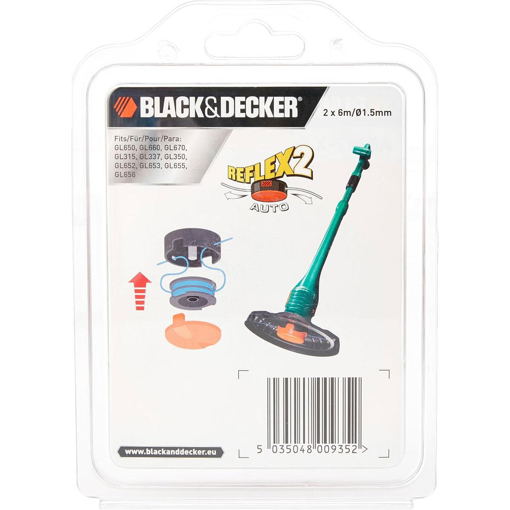 Black & Decker Replacement Spool + Line (10m 1.6mm) Dual Line Auto Feed And Cap