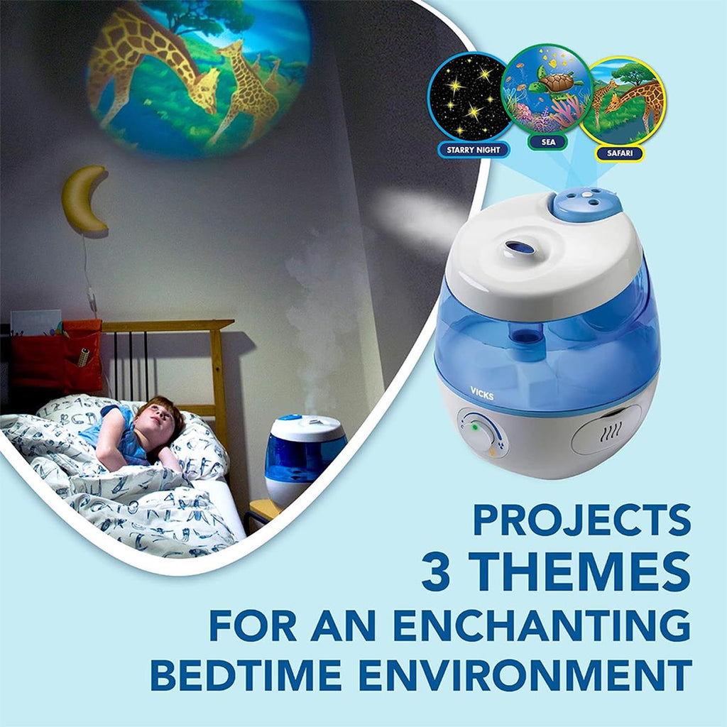 Vicks Sweet Dreams 2 In 1 Cool Mist Humidifier with Image Projector 3.8 Litres Tank And Night Light