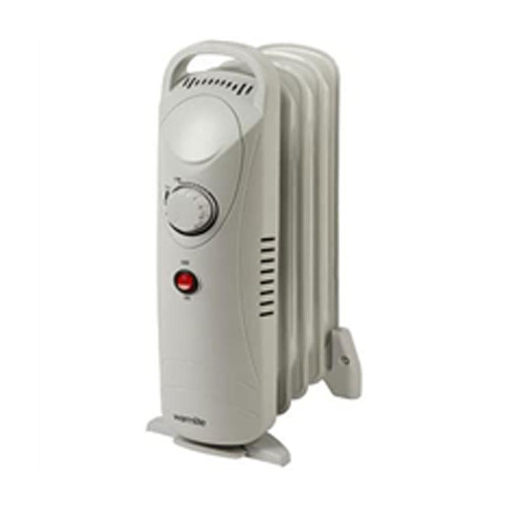 Warmlite 5 Fins Compact Oil Filled Radiator With Adjustable Thermostat 650 W - White