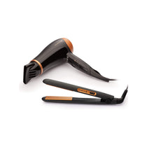 Remington Hair Care Gift Set Ceramic Hair Straighteners And 2000 W Ionic Hair Dryer with Concentrator - Black/Bronze