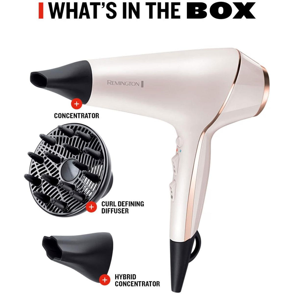 Remington Proluxe Ionic Hair Dryer With Diffuser Frizz Free 2400 W - Rose Gold