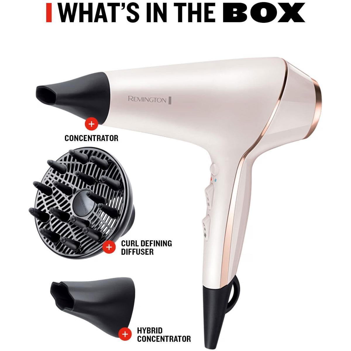 Remington Proluxe Ionic Hair Dryer With Diffuser Frizz Free 2400 W - Rose Gold